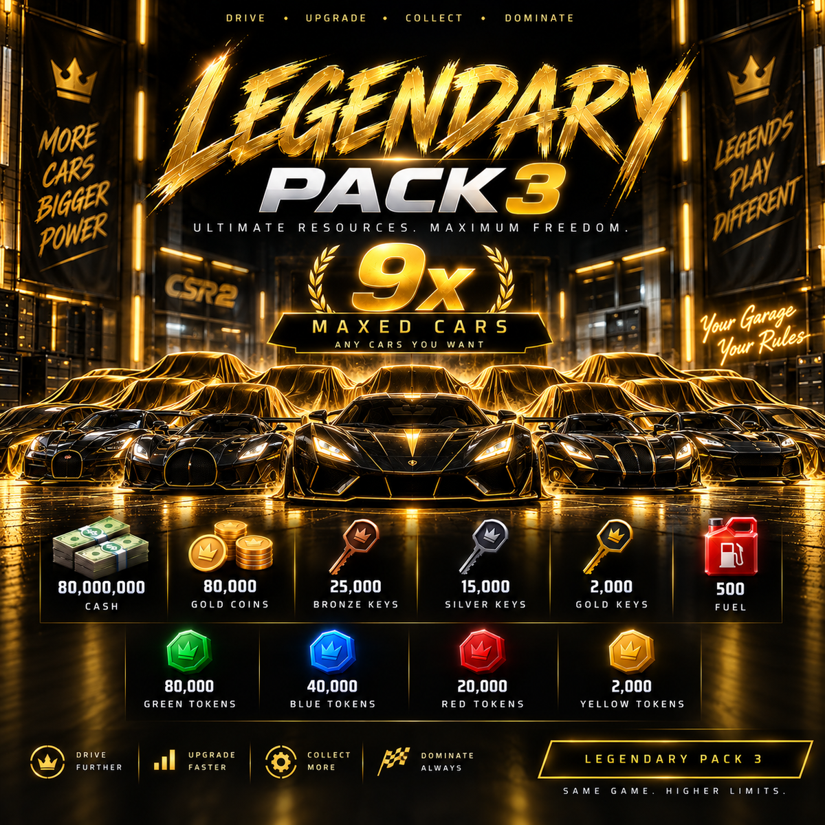 CSR2 Legendry Pack 3